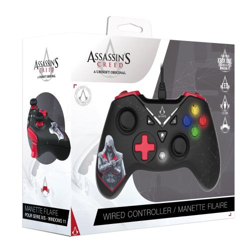image Assassin's Creed - Manette Filaire USB pour PC avec Câble 3M - Noire et Rouge (embal
