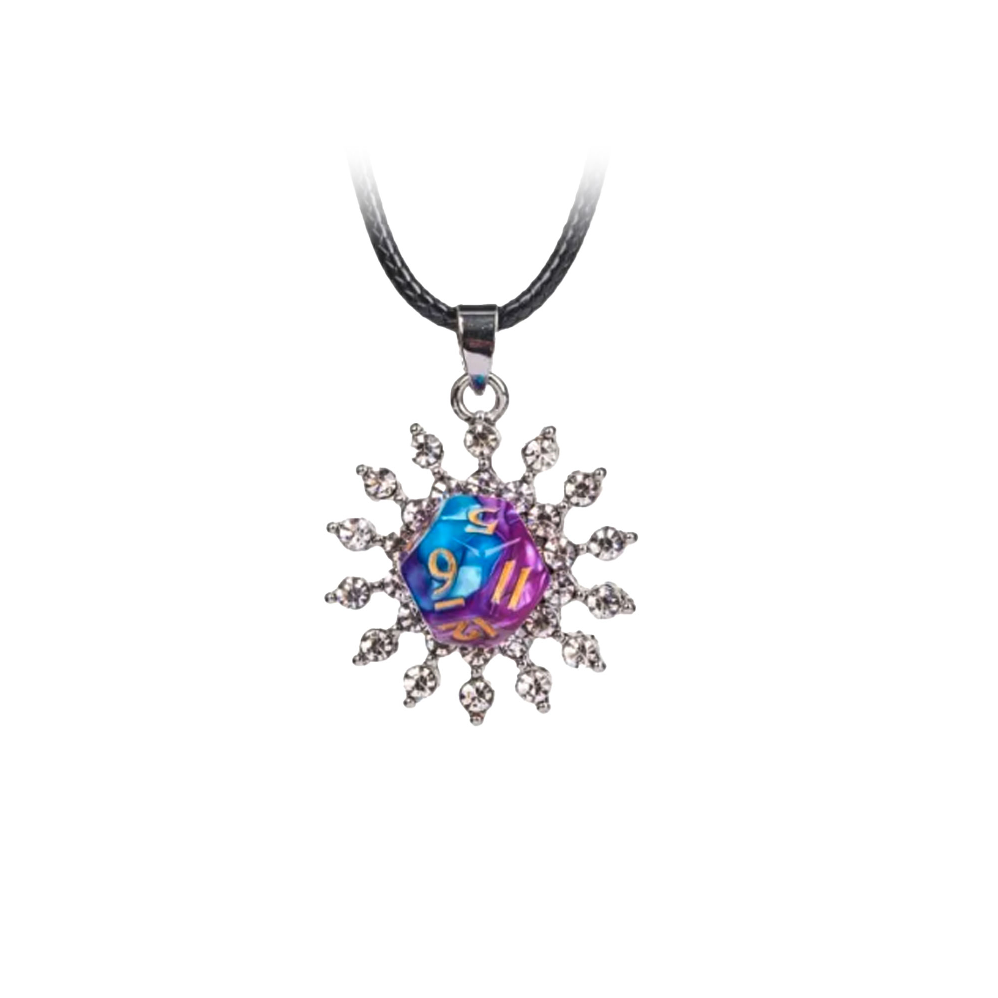 thumbnail secondaire #3 pour Bijoux - Pendentif Soleil Dés D12 - Violet/Bleu