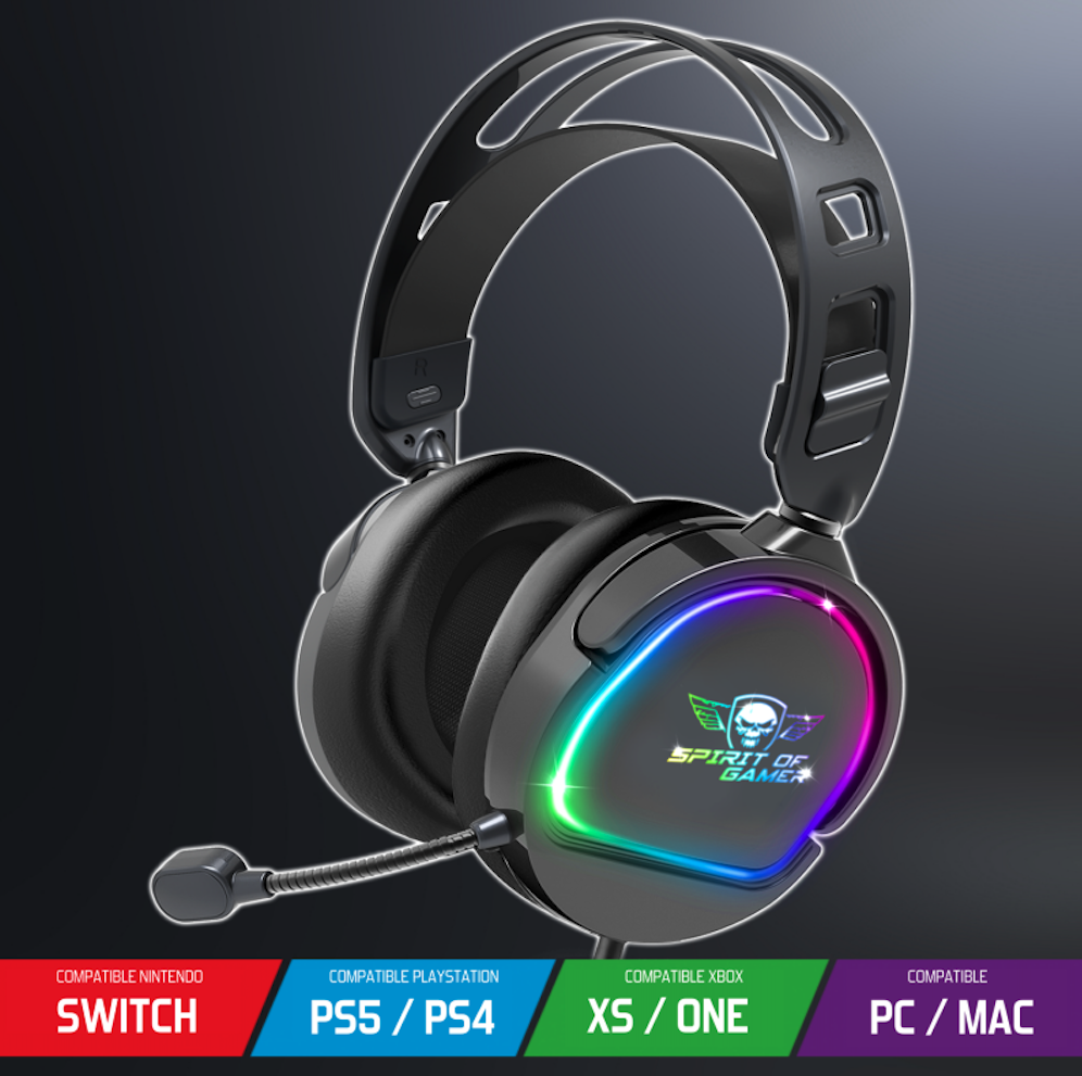 thumbnail secondaire #3 pour Casque Pro-H6 - Led Rainbow - pour PS4/PS5/XBOXONE/SeriesX/SWITCH/PC 