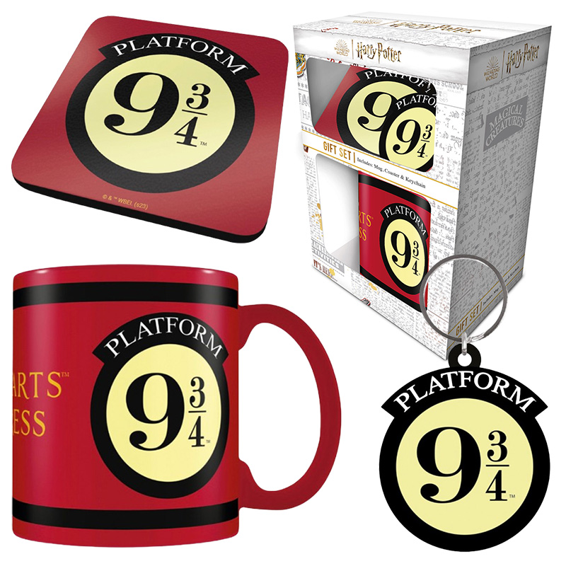 image principale pour Harry Potter - Coffret (Mug, porte-clés, sous-verres) – Platform 9  3/4