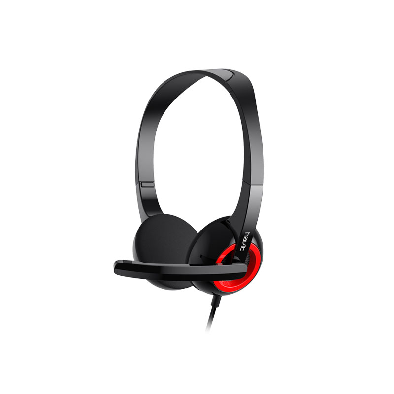 image principale pour HAVIT - Casque filaire et Micro - Noire et Rouge