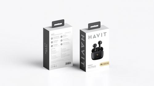 thumbnail secondaire #3 pour HAVIT - Ecouteurs Bluetooth Anti-bruit TWS (2 x 40mAh) avec etui rechargeable (400mAh) - ENC - Beige 