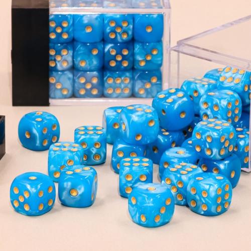  EF0009b : HDSP26 Dé 6 faces- Lot de 36 dés- 12mm- Bleu