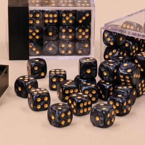  EF0009 : HDSP29 Dé 6 faces- Lot de 36 dés- 12mm- Noir