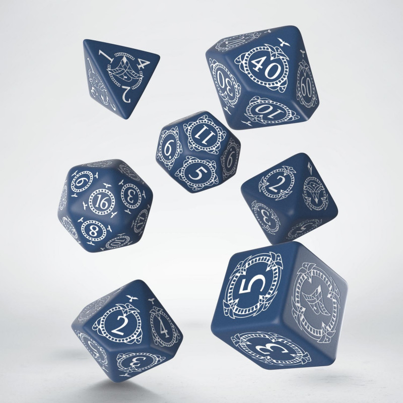 image principale pour Lot de 7 dés- Pathfinder- Bleu et blanc