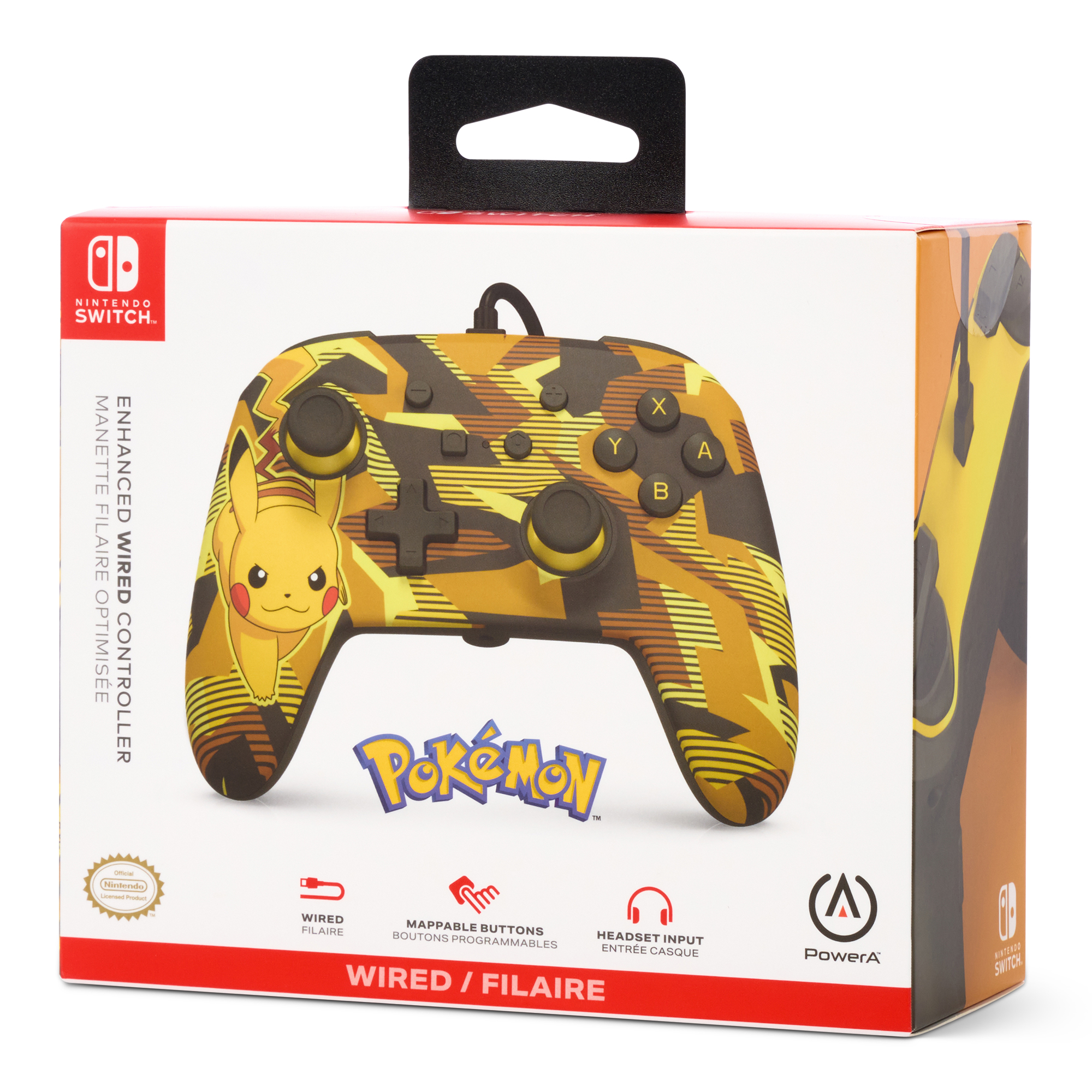 thumbnail secondaire #6 pour Manette Filaire Améliorée pour Switch - Camo Storm Pikachu