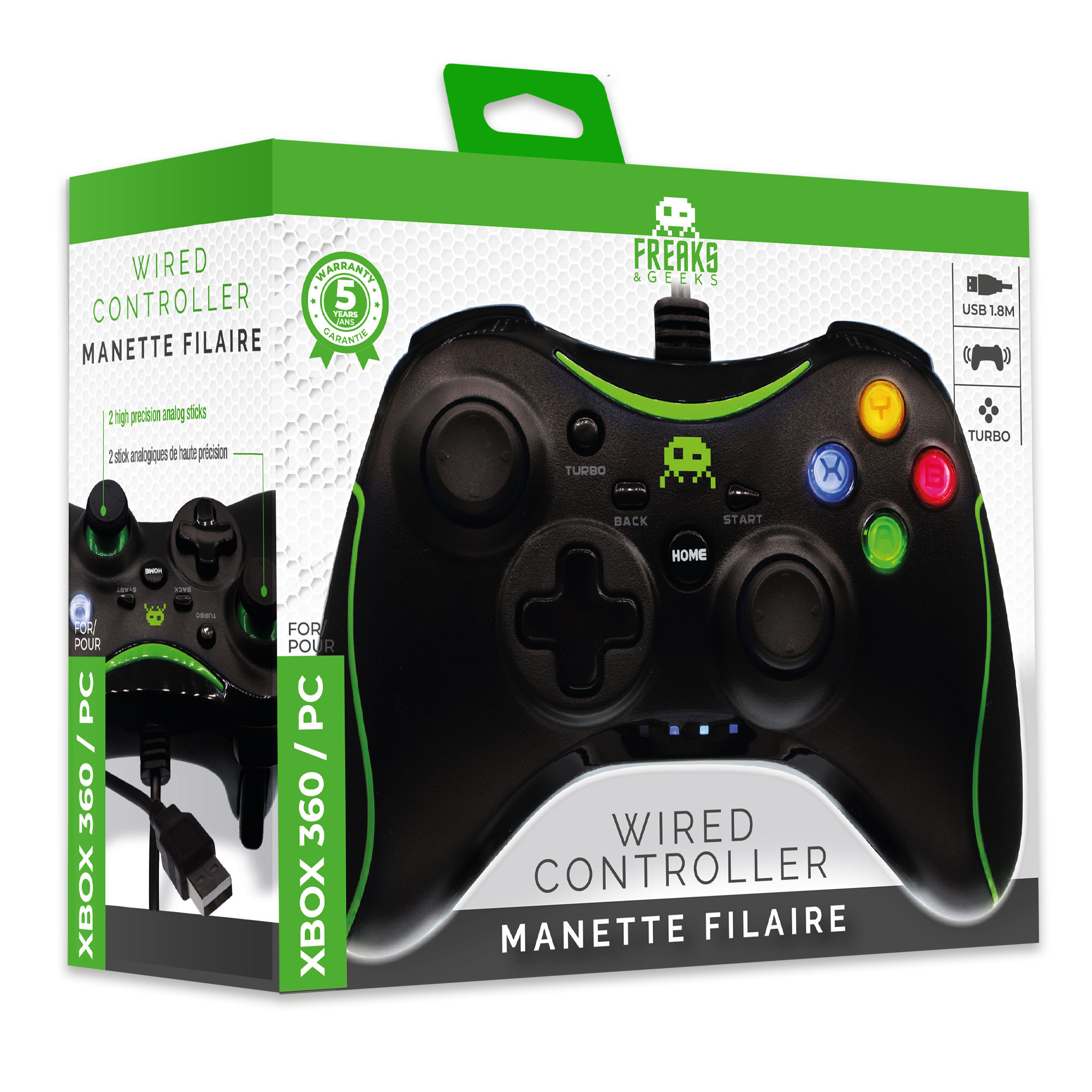 image principale pour Manette Filaire Noire pour Xbox 360 / Windows 10-11