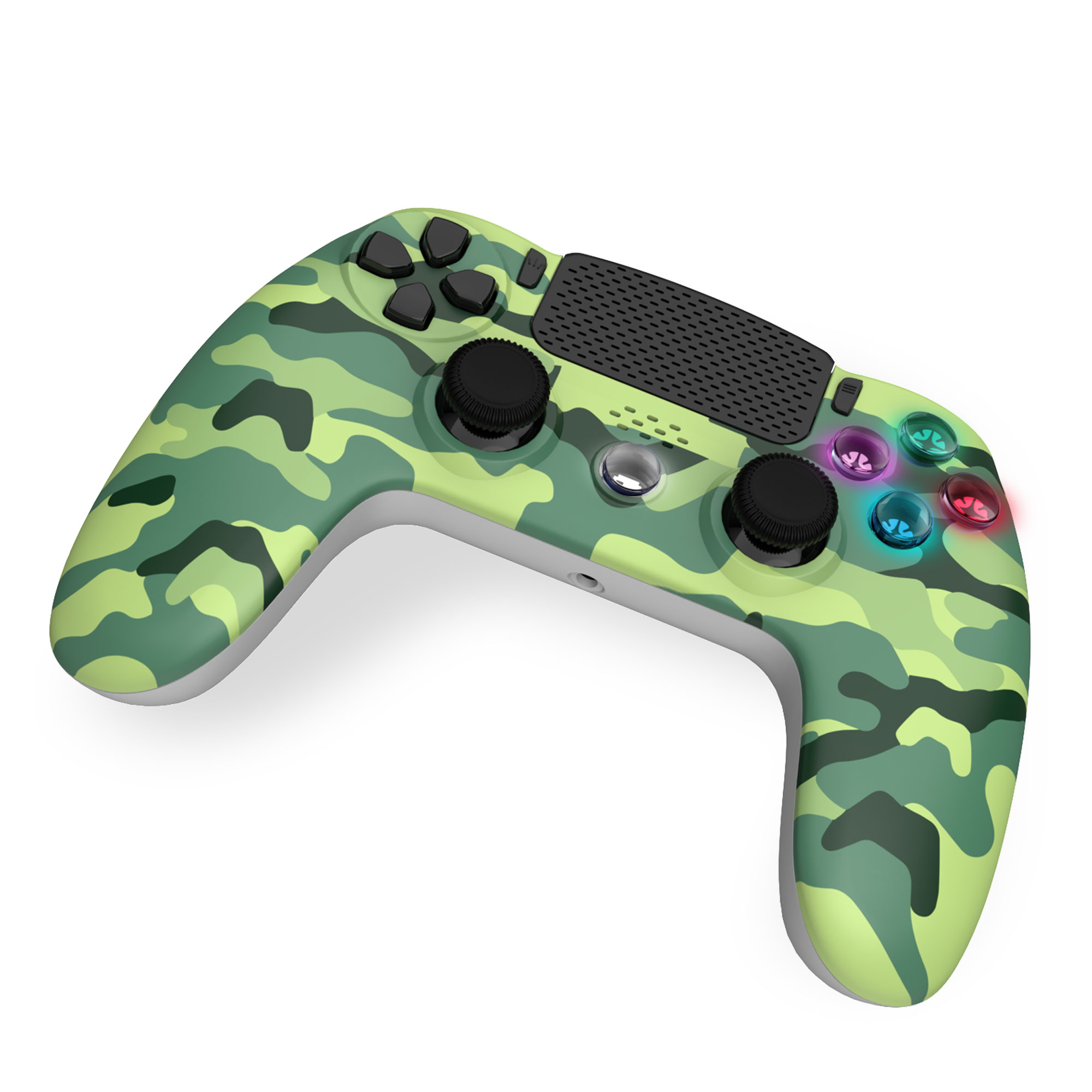 thumbnail secondaire #4 pour Manette Sans Fil Camo Vert pour PS4 Avec Prise Jack pour casque et boutons lumineux