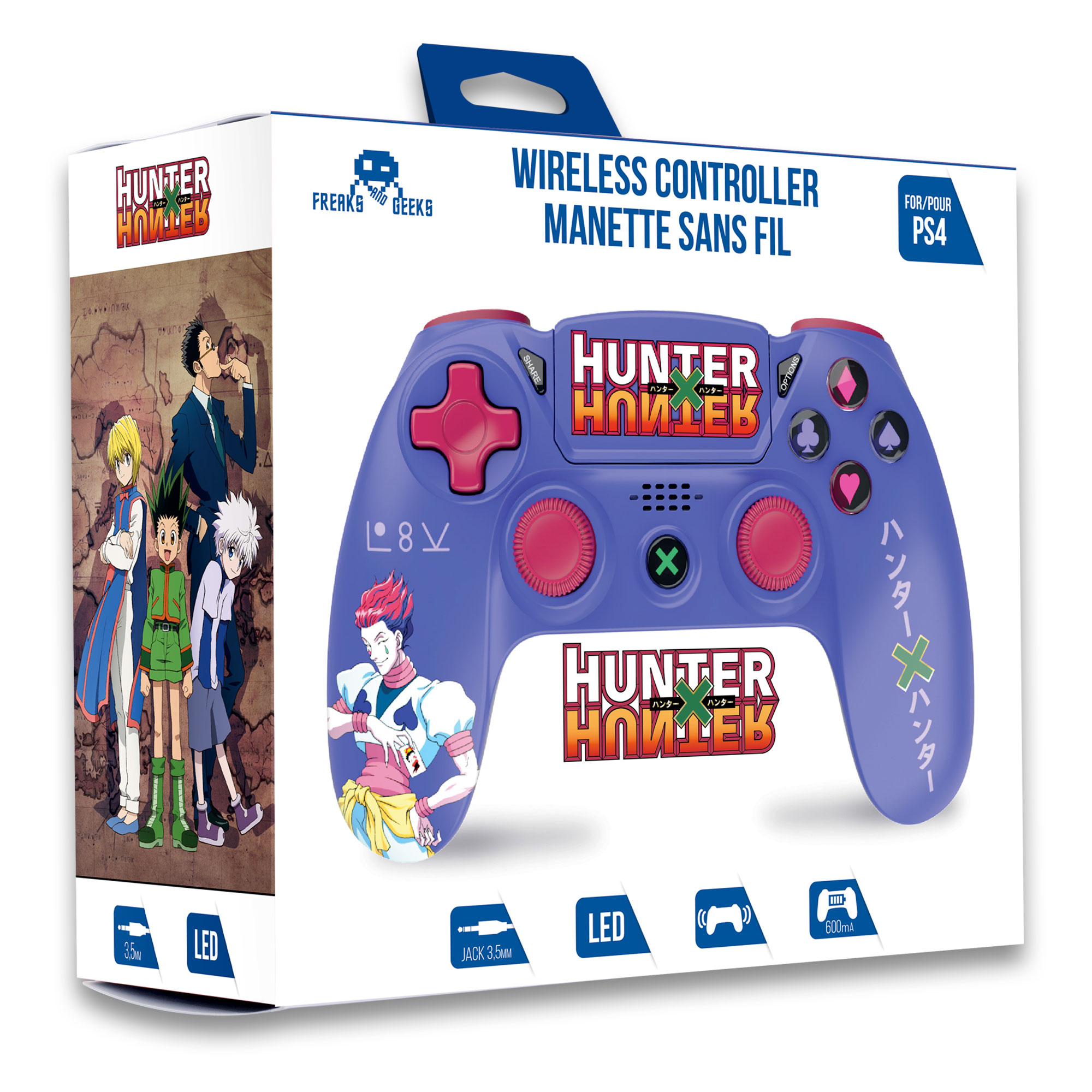  140116c : Harry Potter - Manette Sans Fil PS4 - Prise Jack - Boutons Lumineux - Gryffondor - Rouge 