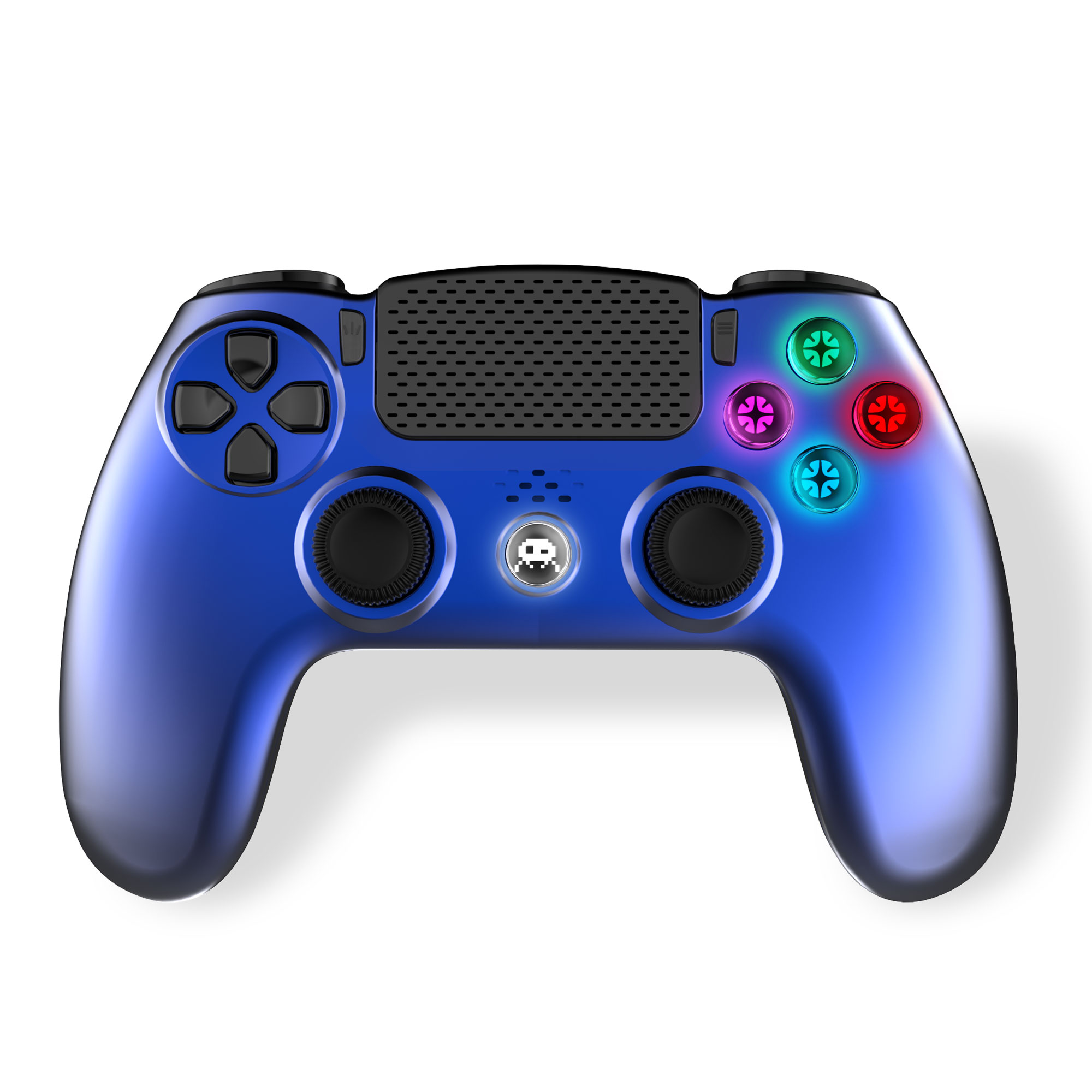  140107d : Manette Sans Fil Camo Blanche pour PS4 Avec Prise Jack pour casque et boutons lumineux