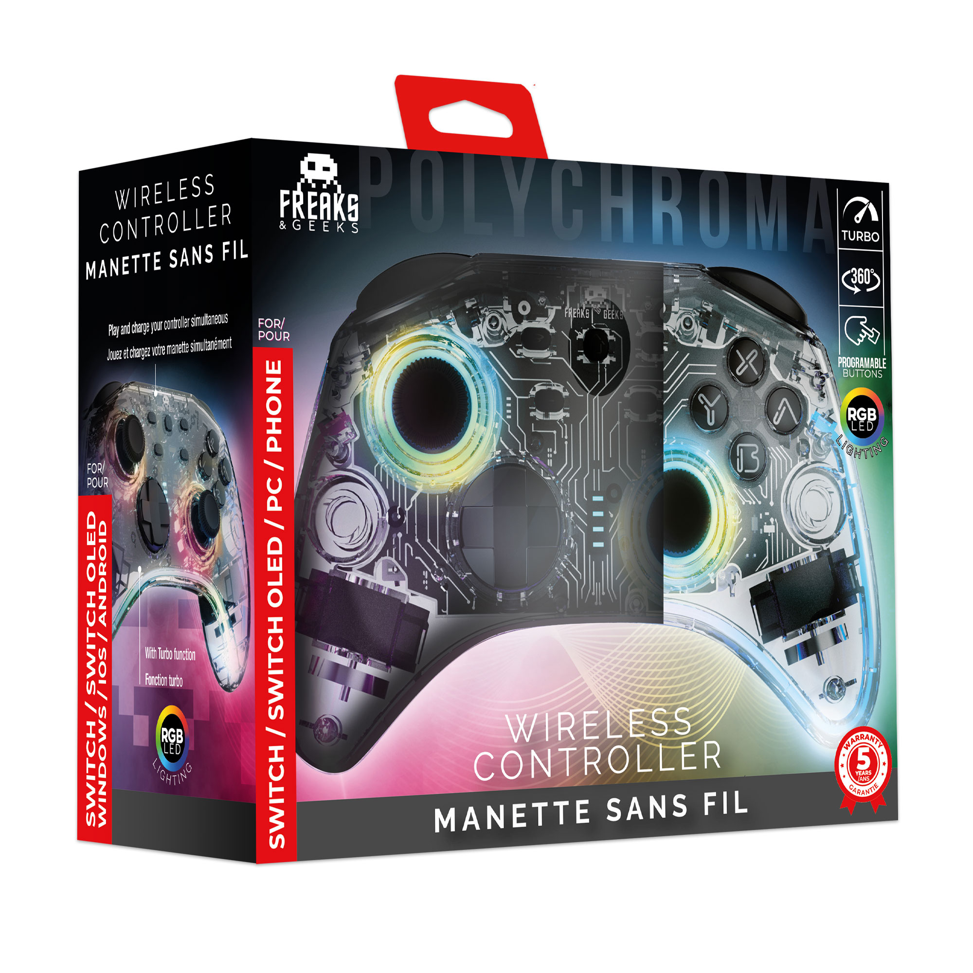  299296 : Manette Sans-fil RGB - Old School - Switch/pc