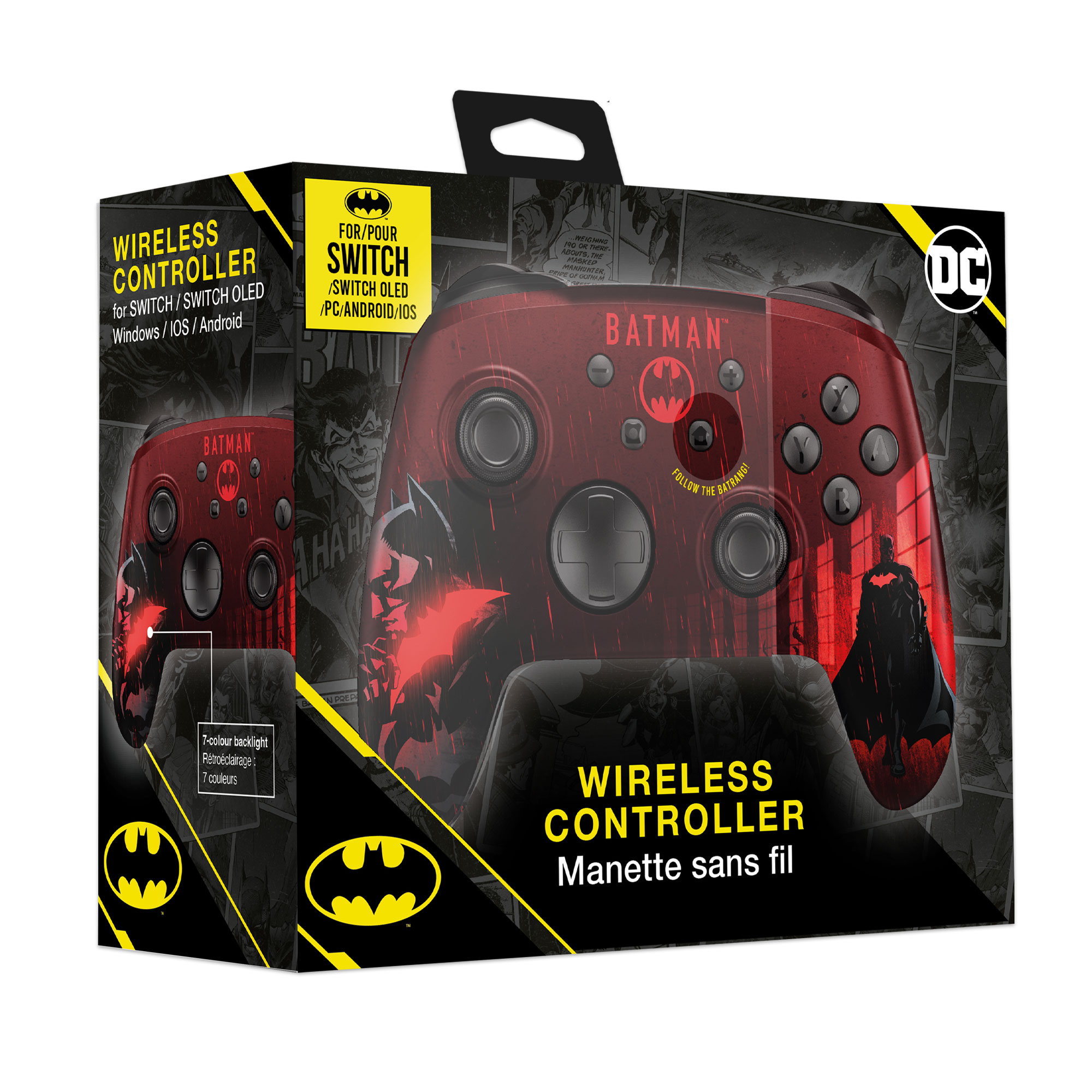 image principale pour Manette Switch/PC Sans Fil RGB - Batman