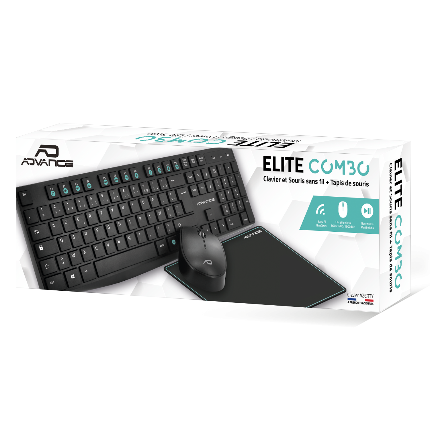 Pack clavier azerty, souris sans fil et Tapis de souris gamer - Elite