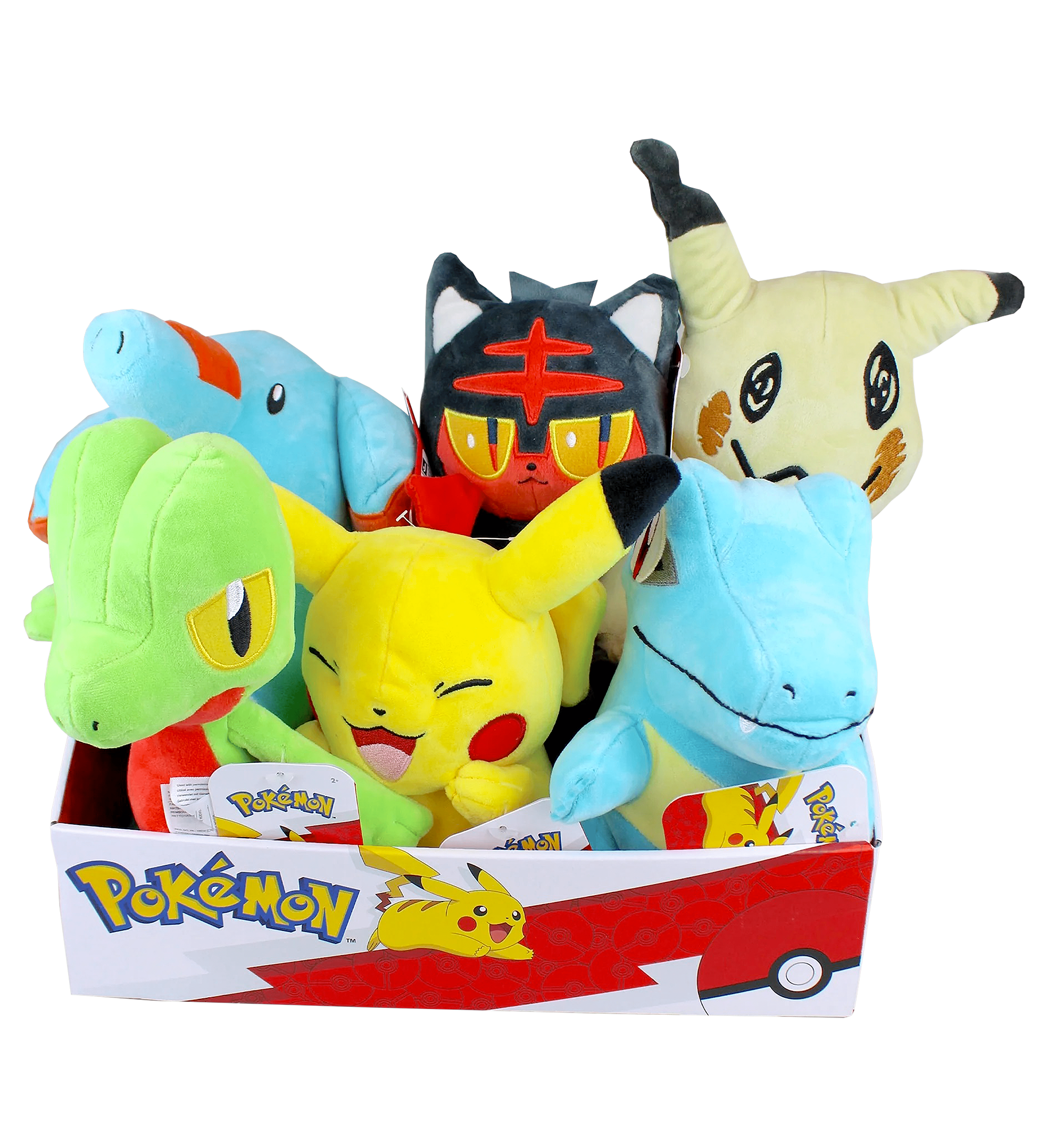 thumbnail secondaire #2 pour Pokémon - Assortiment peluches 20 cm  (Phanpy, Mimiqui, Pikachu,  Arcko , Kaiminus,  Flamiaou)