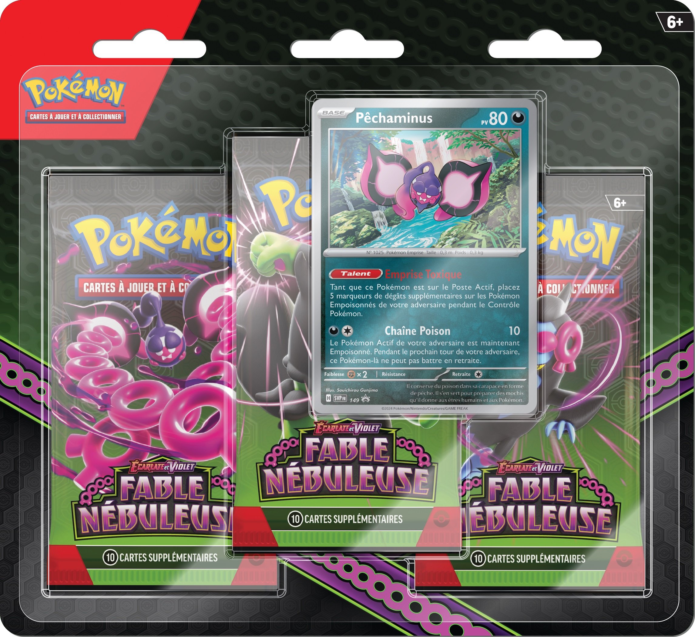 image principale pour Pokémon JCC - FR Écarlate et Violet Pack Blister de 3 Boosters avec carte promo Fable Nébuleuse