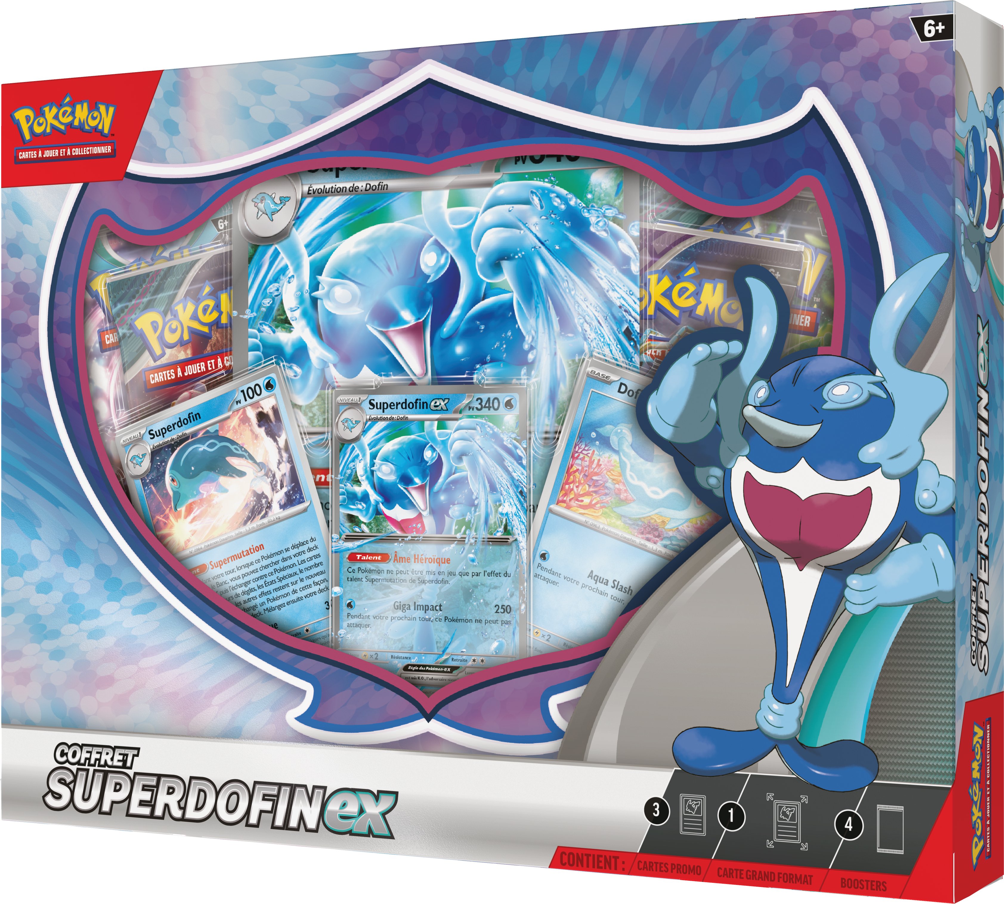 image principale pour Pokémon JCC - FR Coffret Superdofin-ex (4 boosters) 2024/06 FR  (emballage abîmé)