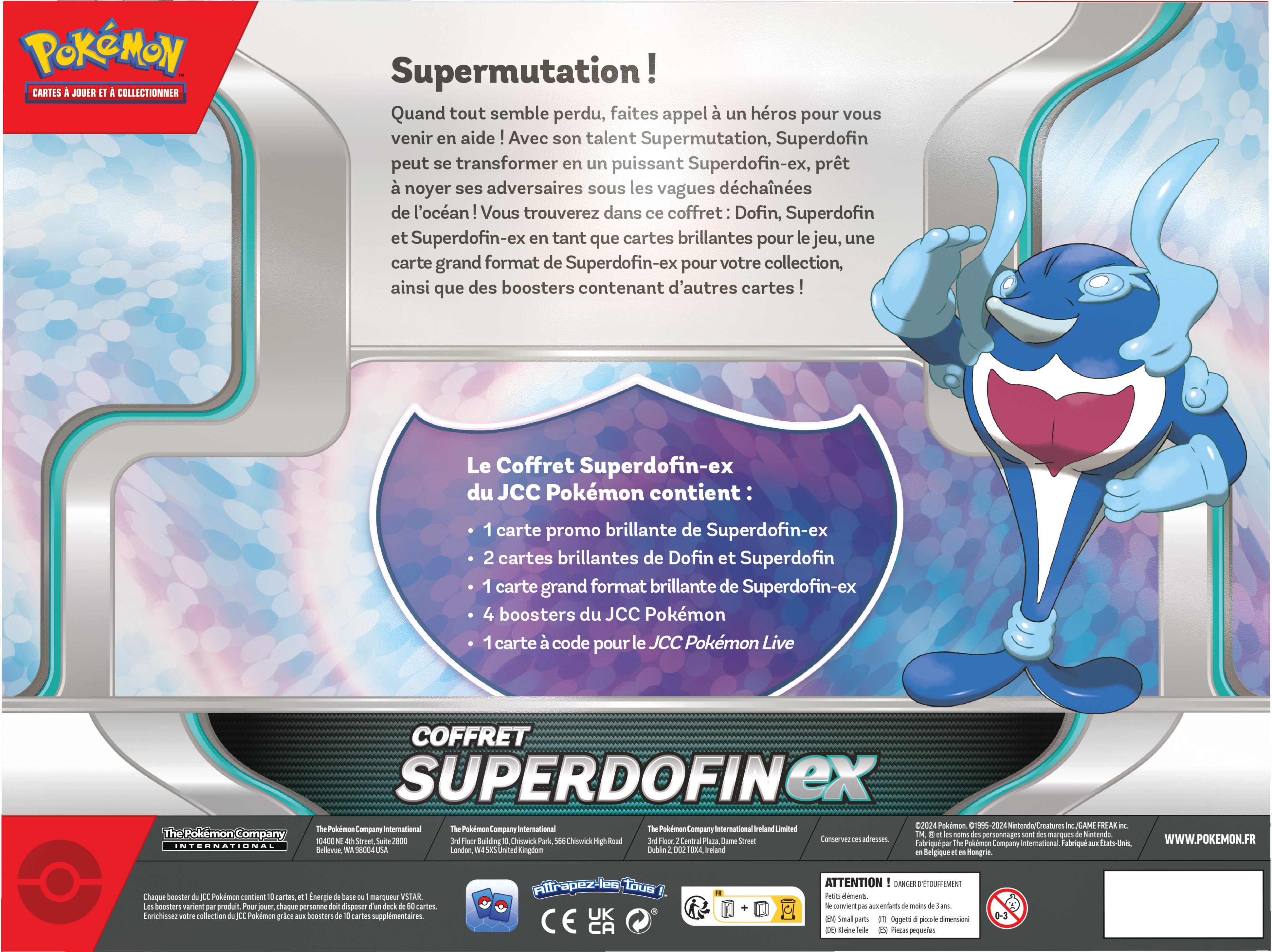 thumbnail secondaire #3 pour Pokémon JCC - FR Coffret Superdofin-ex (4 boosters) 2024/06 FR 