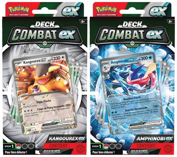 image principale pour Pokémon JCC - FR Deck de combat Kangourex - ex et Amphinobi-ex. (1 deck aleatoire)     FR