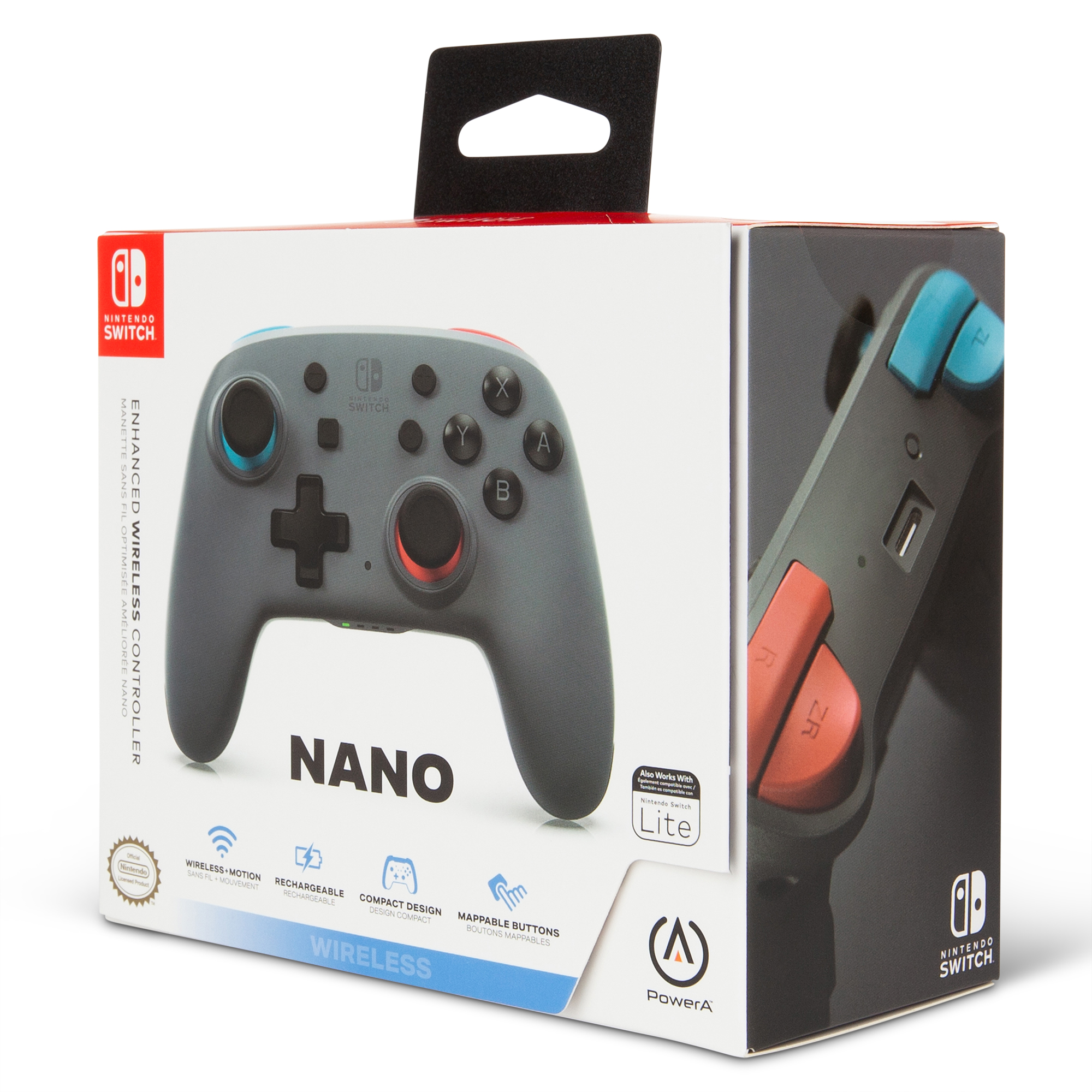 thumbnail secondaire #6 pour Switch- Manette Nano Améliorée avec palettes- Sans fil- Gris Neon