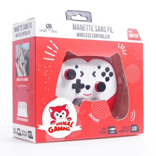 image Switch - Manette Animal Sans Fil Doggy taille enfant avec Palettes et LED - Rouge