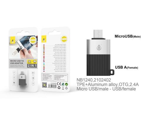 image Adaptateur OTG micro USB vers USB pour tablettes et smartphones