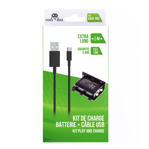 image Batterie + Cable de recharge Pour XBOX ONE Play And Charge câble de 3 mètres