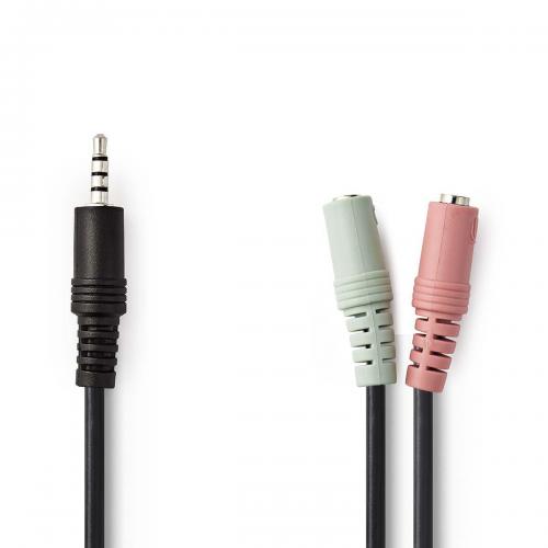 image Câble audio pour Casque- 3,5 mm Mâle - 2x 3,5 mm Femelle- 