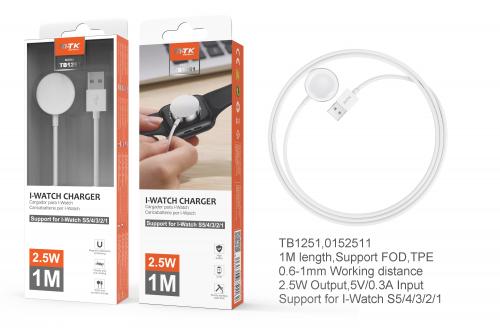 image Apple Watch - Câble de charge magnétique,1M, Blanc - TB125