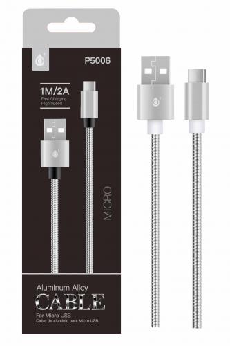 image Câble pour SmartPhone Micro USB  tressé, P5006- 1M - Gris