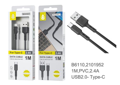 image Câble USB charge et transfert de données type C - 2.4A - 1