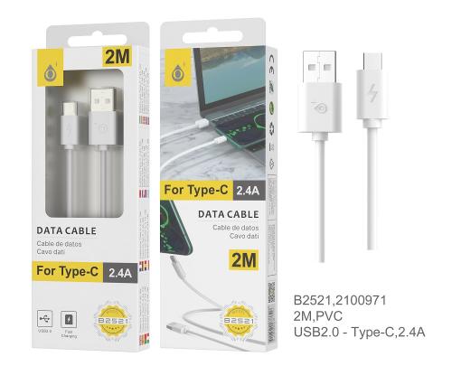 image Câble USB Type C B2521 - 2A 2m - Blanc