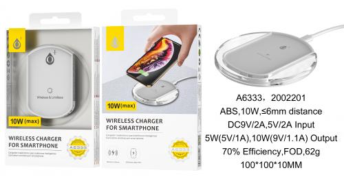 image Chargeur Rapide Sans Fil à Induction - 10W - S.Basic A6333 - Blanc