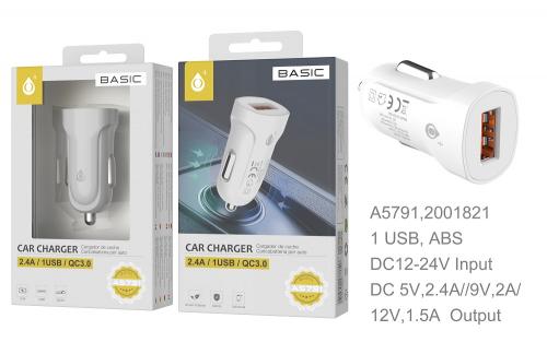 image Chargeur voiture rapide Quick Charge 1 port USB - 2.4A Max -