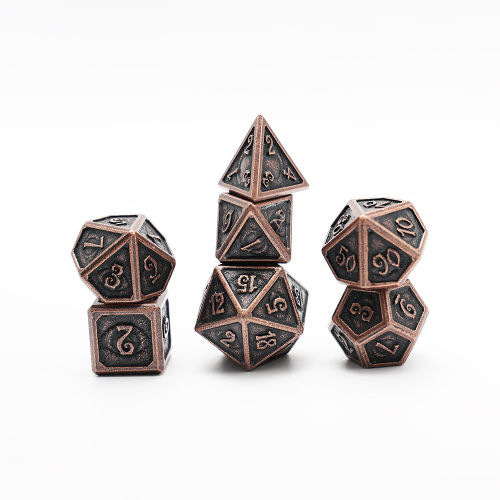 image Dés Métal - Lot de 7 dés (16mm) - Devil Eye Bronze (+ Boîte de rangement acryliqu