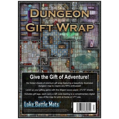 Dungeon gift wrap (pack of 6 sheets with tags)