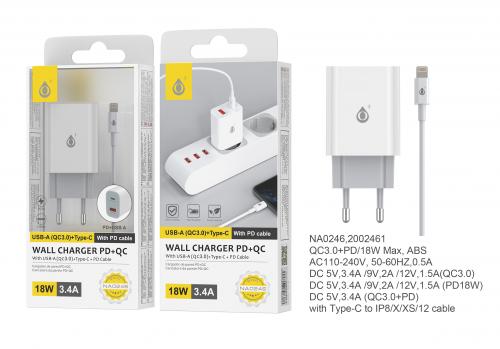 image Embout Secteur USB + Câble pour iPhone 5/6/7/8/X/XS/12 - 1U
