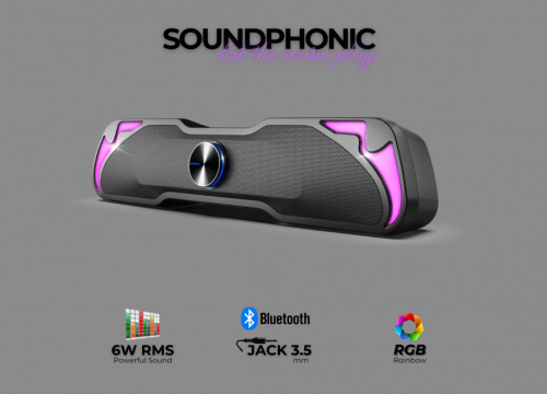 Enceinte Bluetooth SoundPhonic RGB - 6W RMS- Noir