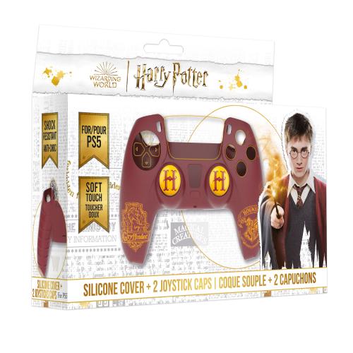 image Harry Potter-Coque Silicone + grips pour Manette PS5 - Gryffondor - Rouge 