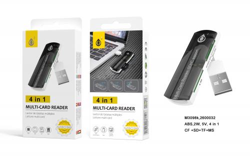 image Lecteur de carte multiples- USB 2.0- Micro SD, SD- M3098
