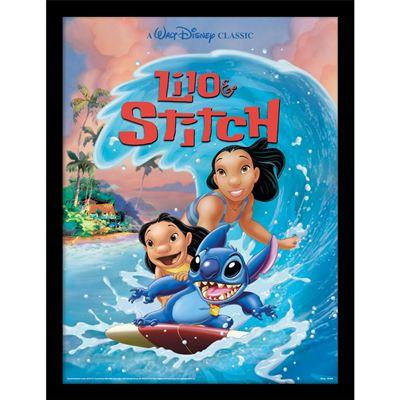 image Lilo and stitch -  Poster encadré – (wave surf) - 30cm x 40cm