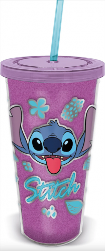 image principale pour Lilo&Stitch - Gobelet purple glitter + Paille  - Stitch 560ml 