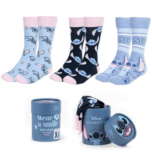 Lilo&Stitch - Pack de 3 paires de Chaussettes - Stitch- Taille 36-43