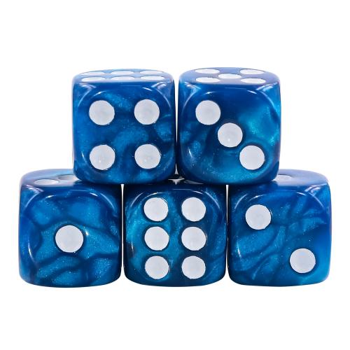 image principale pour Lot de 5 Dés 6 faces – Blue Pearl