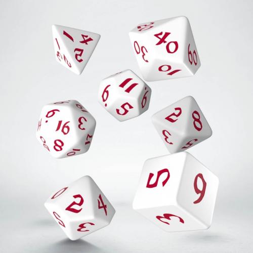 Lot de 7 dés- Classic Runic- Blanc et rouge