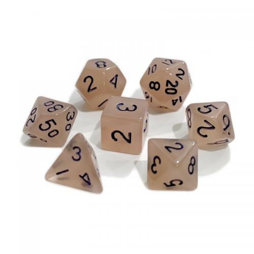 Lot de 7 dés - Miniature - Beige