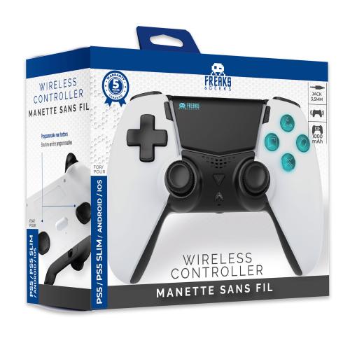 Manette Sans Fil Bluetooth pour PS5 et PS5 slim - N&B