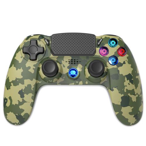 Manette Sans Fil Camo Verte pour PS4 Avec Prise Jack pour casque et boutons lumineux