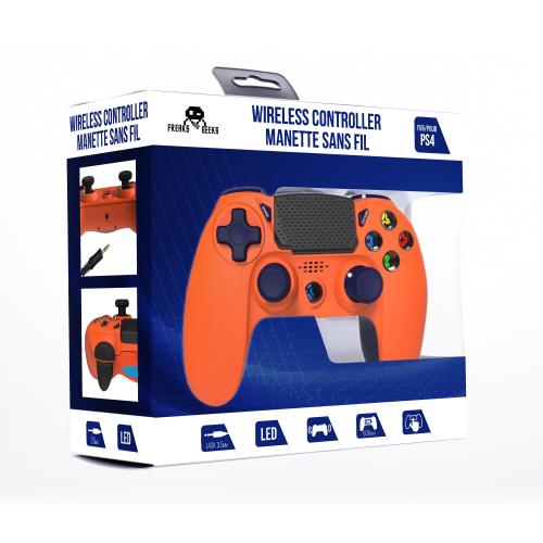 image Manette Sans Fil Orange pour PS4 Avec Pavé Tactile  Capteur de Mouvement Prise Jack 