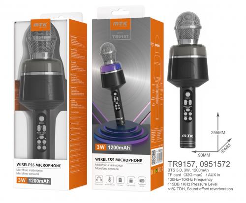 image Microphone Sans Fil Multifonction, 3W, 1200mAH, Volume et Réverbération Réglables,