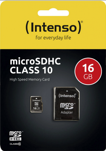 image MicroSD 16 GB + adaptateur (classe 10)